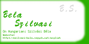 bela szilvasi business card