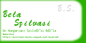 bela szilvasi business card